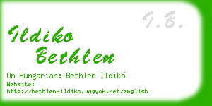 ildiko bethlen business card
